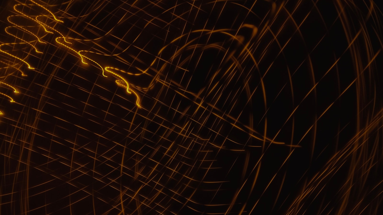 Long-exposure photograph of glowing light trails on a dark background — an abstract stand-in for the inbound-link metaphor: every credible connection traces a line back to your site.