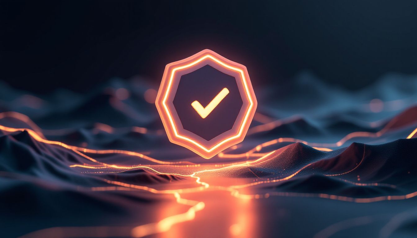 A glowing verified checkmark badge floating above a dark topographic Northern Nevada mountain landscape — the Google Guaranteed trust signal.