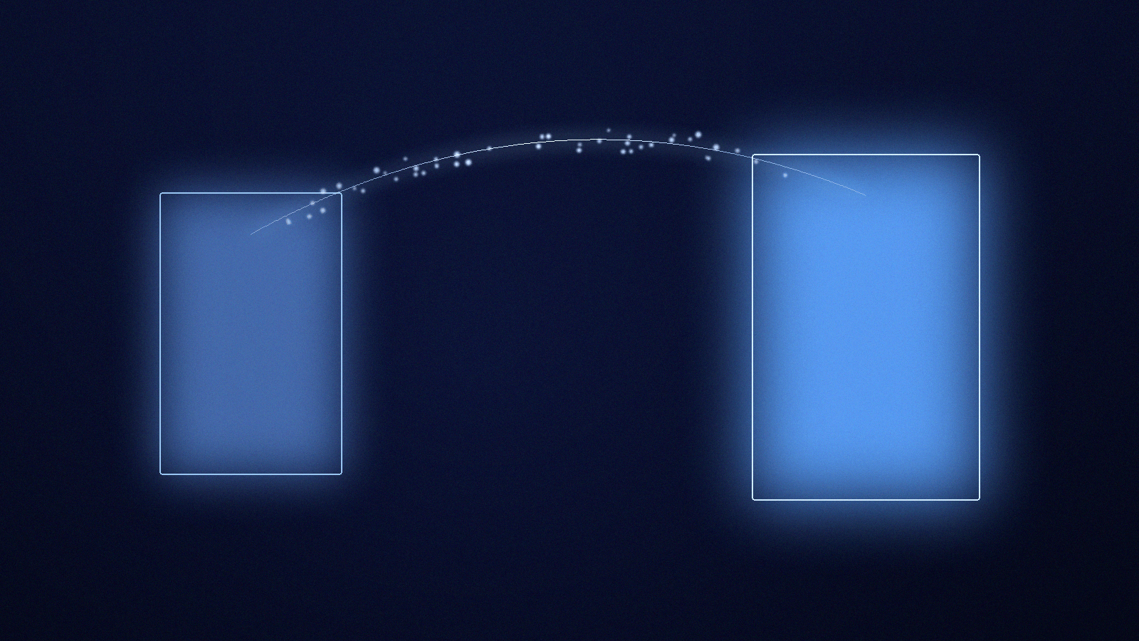 Two glowing thresholds connected by an arc of light — the visual metaphor for moving a website from one provider to another without losing the value already accumulated.